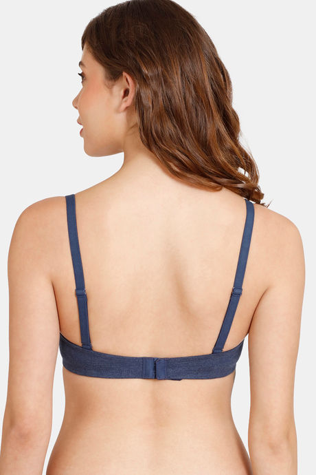 Rosaline Everyday Double Layered Non Wired 3/4th Coverage T-Shirt Bra - Blue Depth — image 2